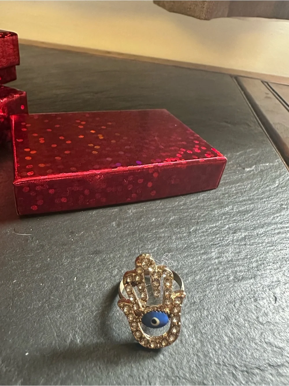 Spiritual Protection Duo: Pavé All-Seeing Eye Hair Barrette & Jeweled Hamsa Ring